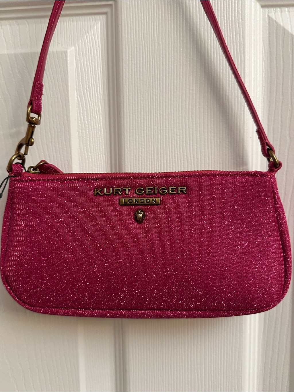 Kurt Geiger Fuchsia Glitter Shoulder Bag